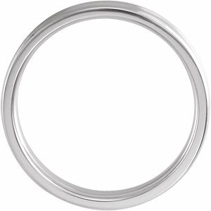 14K White Gold 4 Mm Polished Concave Beveled-Edge Band Size 10