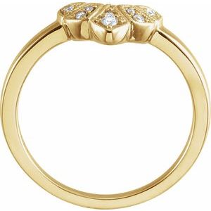 14K Yellow Gold Round Polished .06 Ctw Natural Diamond Contour Band Size 7
