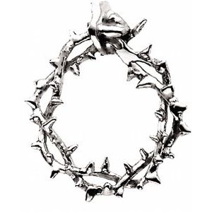 14K White Gold 28.25 X 23.5 Mm Polished Crown Of Thorns Pendant