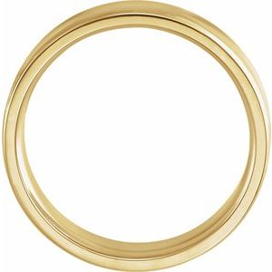 10K Yellow Gold 6 Mm Polished Concave Beveled-Edge Band Size 12