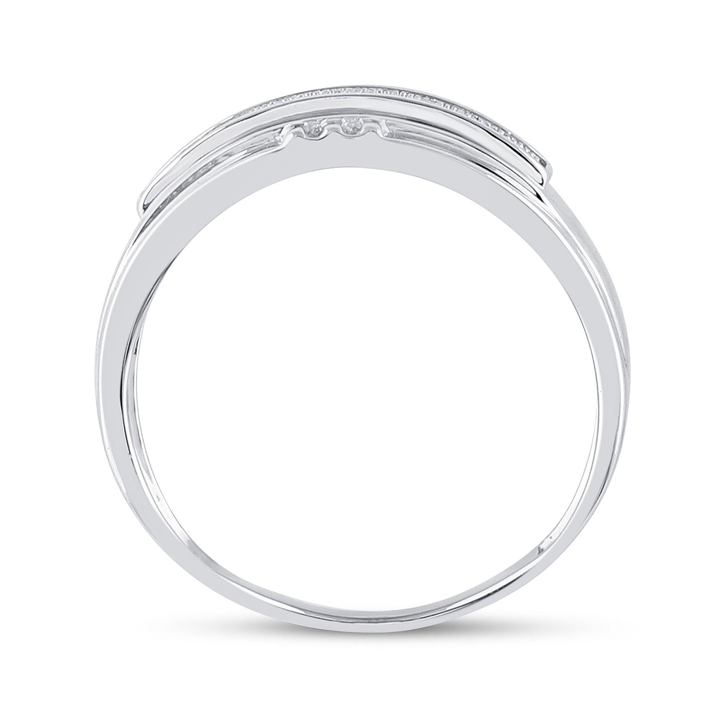 Sterling Silver Mens Round Diamond Band Ring 1/6 Cttw, Mens Size: 7-13
