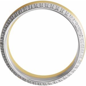 14K Yellow/White Gold Round 1 Mm G-H Si2-Si3 1/5 Ctw Natural Diamond Band Size 7