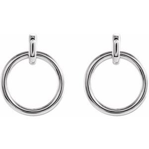 Sterling Silver Circle Dangle Earrings