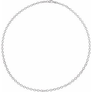 Sterling Silver Lobster Clasp Oval Cable Chain, Length: 18 In, Width: 3.25 Mm