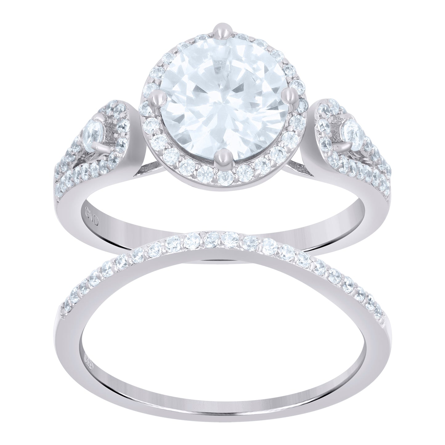 Sterling Silver Womens Cubic Zirconia Sizes 6 To 9 Round Center Stone Bridal Anniversary Engagement Wedding Ring Band