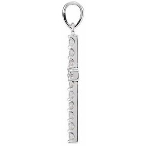 14K Yellow or Rose Gold Or Sterling Silver Round 1.2Mm I1, G-H Polished 1/10 Ctw Natural Diamond Cross Pendant