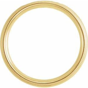 14K Yellow Gold Round 2.2 Mm G-H Si2-Si3 1/5 Ctw Natural Diamond Half Round Comfort-Fit Milgrain Band Size 10