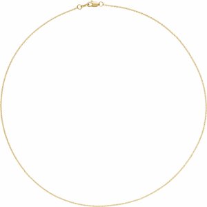 10K Yellow Or White Or Rose Gold 1 mm Cable Chain