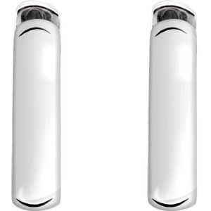 Sterling Silver Pair Hinged Earrings, Length: 19 Mm, Thickness: 6.03 Mm