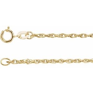 14K Yellow Gold Filled Or Rhodium-Plated Sterling Silver 1.5 Mm Spring Ring Polished Rope Chain