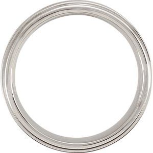 Cobalt 6 mm Satin Finished Ridged Band Size 13