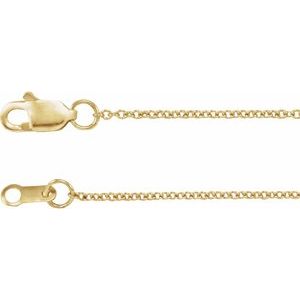 10K Yellow Or White Or Rose Gold 1 mm Cable Chain
