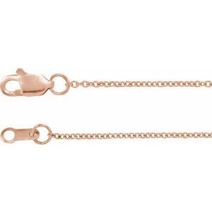 10K Yellow Or White Or Rose Gold 1 mm Cable Chain