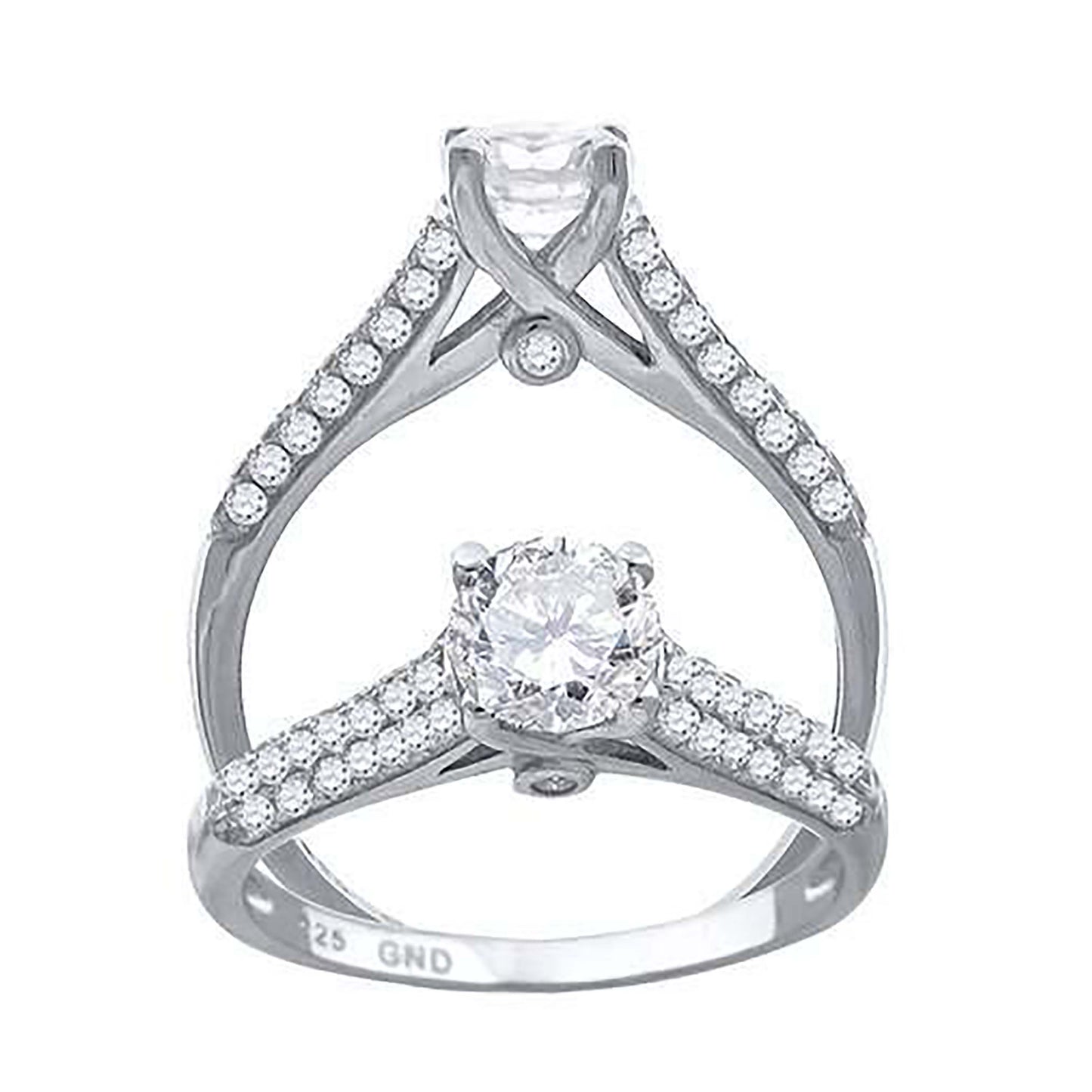 Sterling Silver Cubic Zirconia Sizes 6 To 9 Womens Bridal Anniversary Promise Wedding Band Engagement Ring