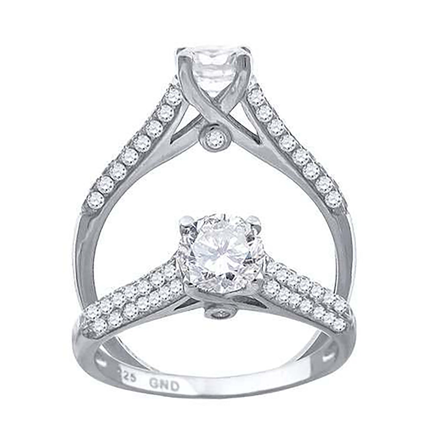 Sterling Silver Cubic Zirconia Sizes 6 To 9 Womens Bridal Anniversary Promise Wedding Band Engagement Ring