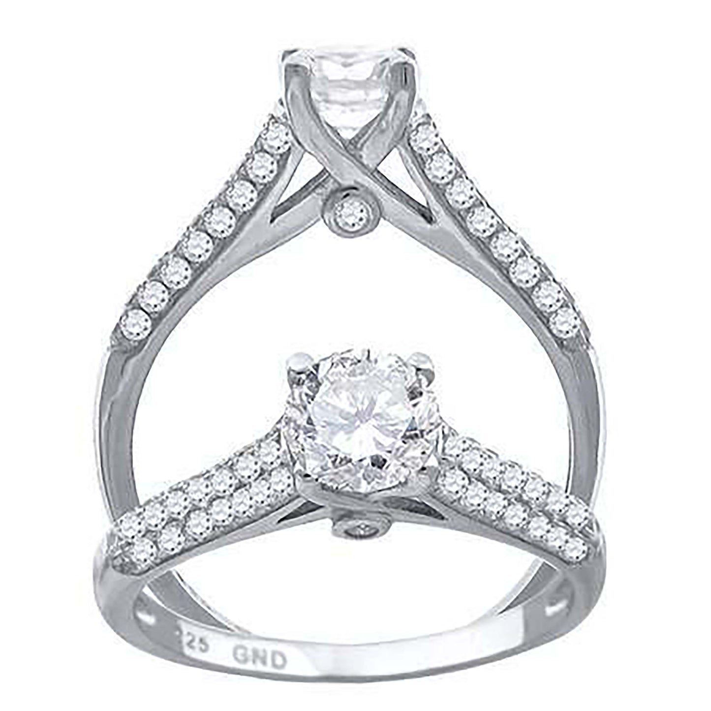 Sterling Silver Cubic Zirconia Sizes 6 To 9 Womens Bridal Anniversary Promise Wedding Band Engagement Ring