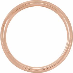 14K Yellow Or White Or Rose Gold Or Platinum 5 Mm Polished Comfort-Fit Beveled Edge Band With Satin Finish Size 8