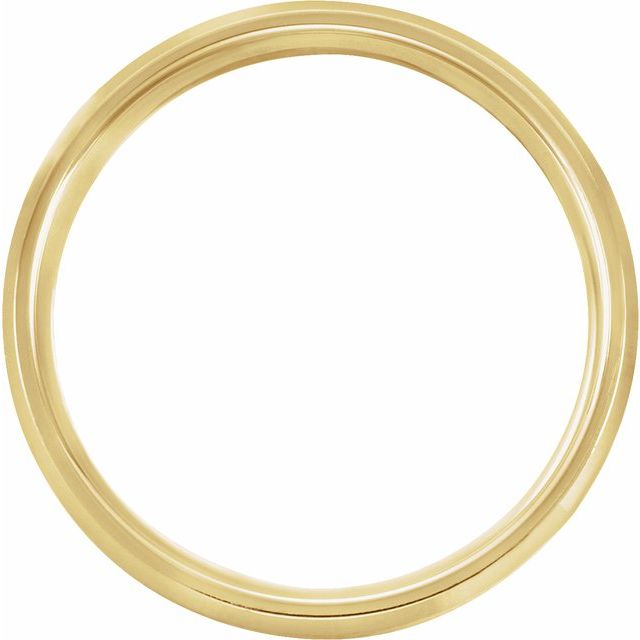 14K Yellow Gold Or Sterling Silver Or Platinum Polished Beveled-Edge Comfort-Fit Flat Band With Satin Finish
