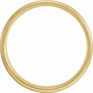 10K Yellow Gold 6 Mm Polished Flat Knurled Edge Band With Satin Finish Size 9.5