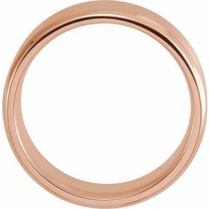 18K Yellow Or White Or Rose Gold Beveled-Edge Band with Satin Finish