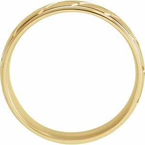 14K Yellow Gold 6 Mm Polished Comfort-Fit Patterned Band Size 9