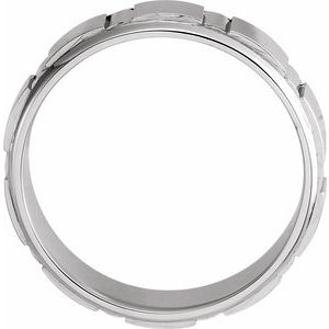 Platinum 6 Mm Polished Patterned Band Size 10