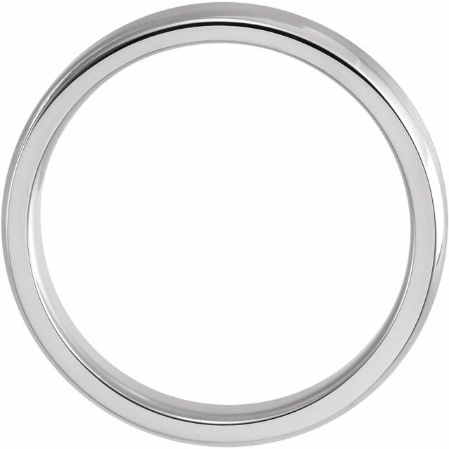 Sterling Silver 4 Mm Polished Beveled-Edge Comfort-Fit Flat Band With Satin Finish, Size 9.5