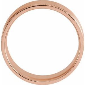 14K Yellow Or White Or Rose Gold Or Sterling Silver Or Platinum Knurled Stepped-Edge Flat Band