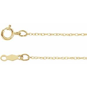 10K Yellow Or White Gold .75 mm Rope Chain
