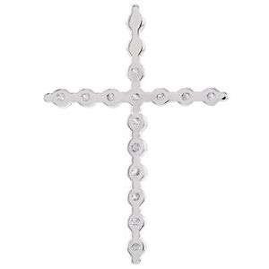 14K White Gold Round 1.7Mm G-H Si1-Si2 1/3 Ctw Lab Grown Diamond Cross Pendant