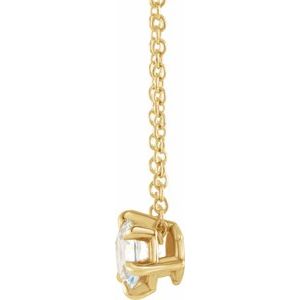 14K Yellow Gold Round 5.5Mm F+ Vs 5/8 Ct Lab-Grown Diamond Solitaire Necklace, Length: 18 In