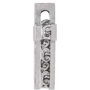 Sterling Silver 13.5 X 9 Mm Polished Scroll Cross Slide Pendant
