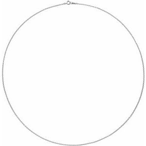 18K White Gold Cable Chain, Length: 20 In, Width: 1.5 Mm
