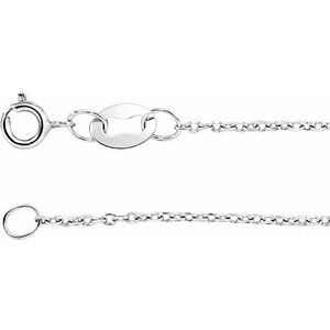 Rhodium-Plated Sterling Silver 1 Mm Spring Ring Diamond-Cut Cable Chain