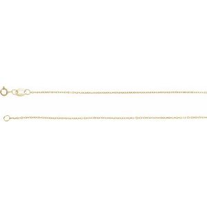 18K Yellow Or White Or Rose Gold 1 Mm Spring Ring Diamond-Cut Cable Chain