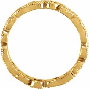 14K Yellow Gold 4.5 Mm Polished Scroll Band Size 8