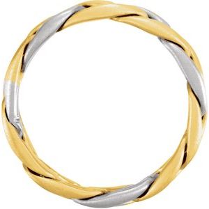 14K Yellow/White Gold 4.5 Mm Polished Woven-Design Band Size 9