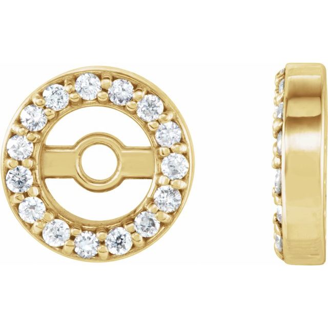 14K Yellow Or White Gold 3 Mm Polished Natural Diamond Halo-Style Earring Jackets