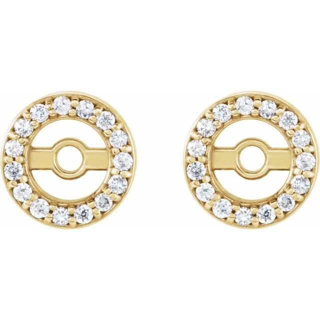 14K Yellow Or White Gold 3 Mm Polished Natural Diamond Halo-Style Earring Jackets