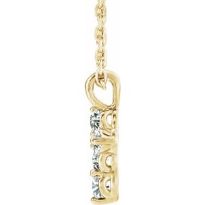 14K Yellow Gold Round 11.5 X 6.1 Mm 2Mm G-H I1 1/6 Ctw Natural Diamond Cross 16-18 In Necklace