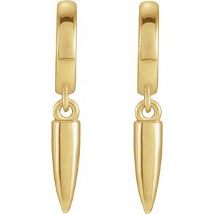 14K Yellow Gold 24.75 X 2.3 Mm Pair Hinged Polished Hinged Hoop Dangle Earrings
