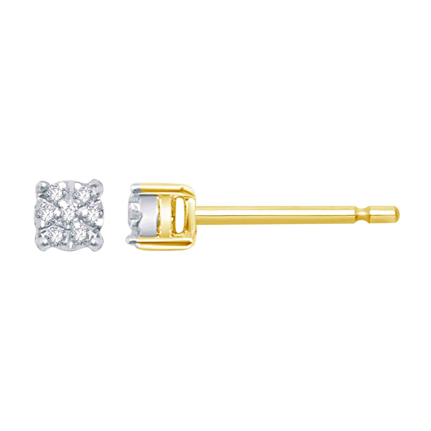 10K Yellow Gold 0.05-0.06 Cttw Diamond Earring