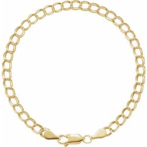 14K Yellow Gold-Filled Lobster Clasp Curb Chain, Length: 7 In, Width: 4 Mm