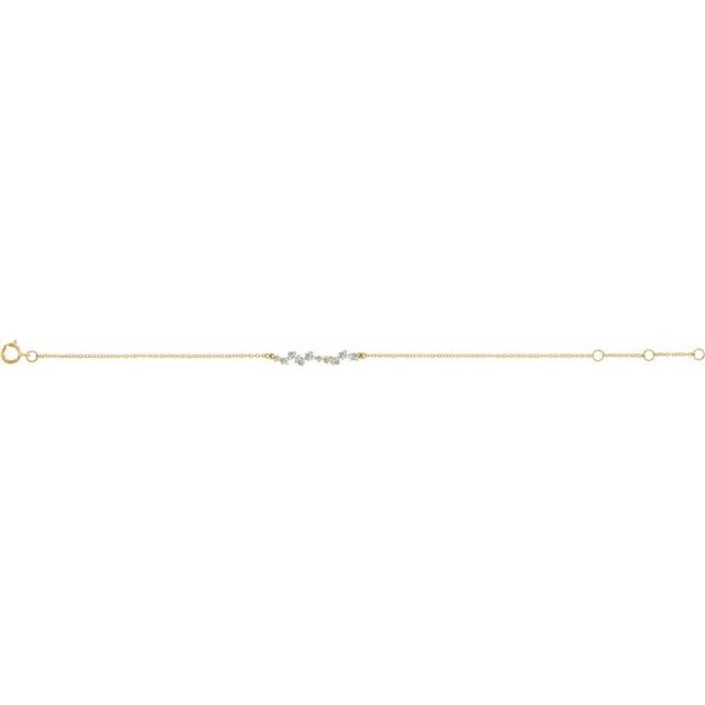 14K Yellow Or White Gold 22.7 X 4 Mm Round 2.3 Mm 6-7 In I1, H+ Polished 1/3 Ctw Natural Diamond Bar Bracelet