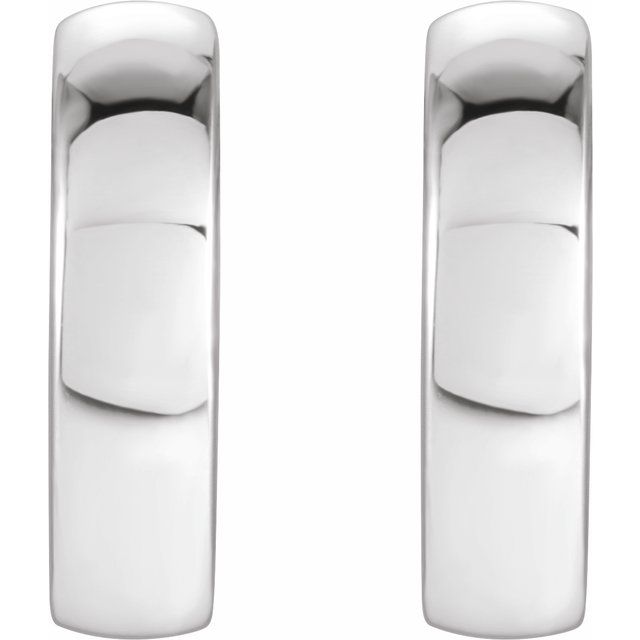 Platinum 9.5 Mm 2.5 Mm Pair Hinged Polished Hoop Earrings