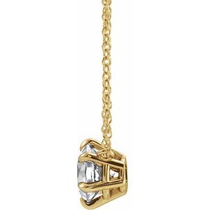 14K Yellow Gold Round 3.95Mm G-H Si1-Si2 1/4 Ct Lab-Grown Diamond 6-Prong Claw Necklace Center