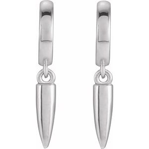 Sterling Silver 24.75 X 2.3 Mm Pair Hinged Polished Hinged Hoop Dangle Earrings