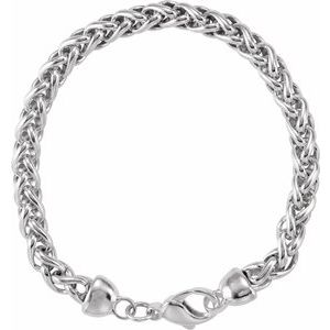 Sterling Silver Lobster Clasp Wheat Chain, Length: 8 In, Width: 6 Mm