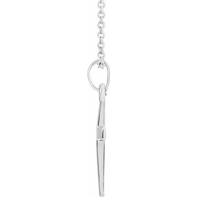 Sterling Silver 21 X 9.7 Mm 18 In Polished Cross Necklace
