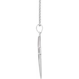 14K Yellow Or White Or Rose Gold 18 In Polished Cross Necklace